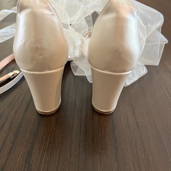 Lovely Bride by Anna bridal sandal shoe organza ribbon Greece sz 40 - Picture 11 of 11